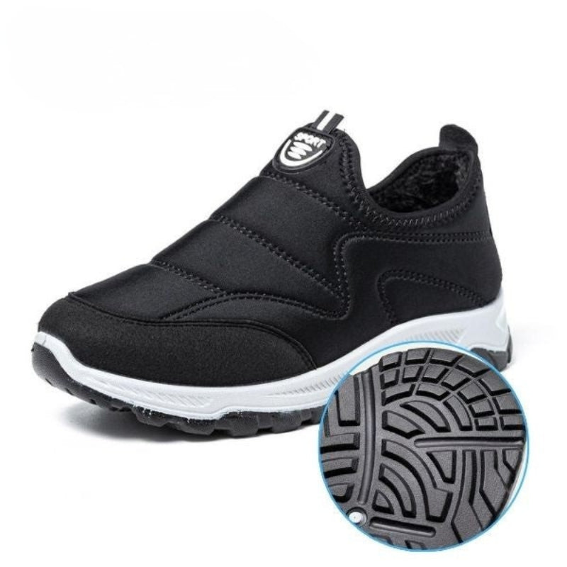 Damen Winter Sneaker gefüttert rutschfest wasserabweisend Slip-On elastisch leicht Outdoor