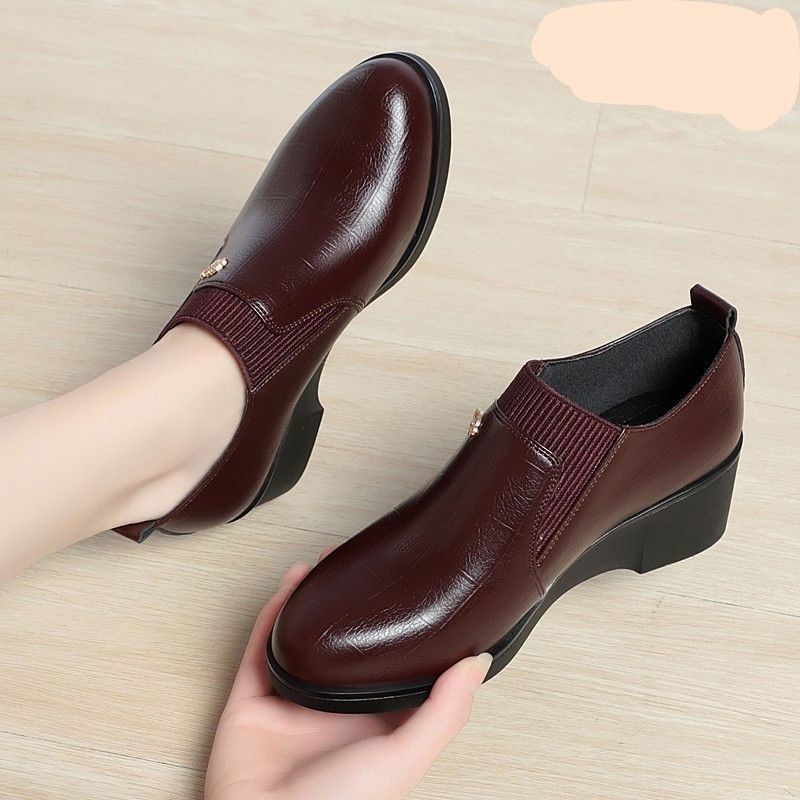 Damen Slip-On Keilschuhe, elegante Stretch rutschfeste gepolsterte bequeme