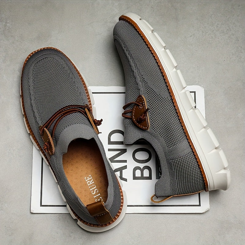 Herren Sneaker Slip-On leicht atmungsaktiv rutschfest flexible Sohle Alltag Büro Freizeit Schuhe