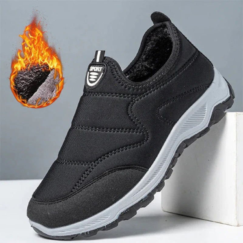 Damen Winter Sneaker gefüttert rutschfest wasserabweisend Slip-On elastisch leicht Outdoor