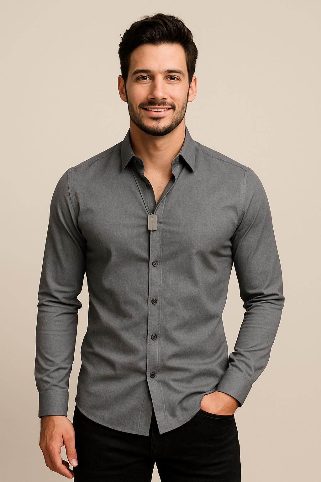 WILHELM | Herren Langarmhemd mit Stretch für Büro und Alltag