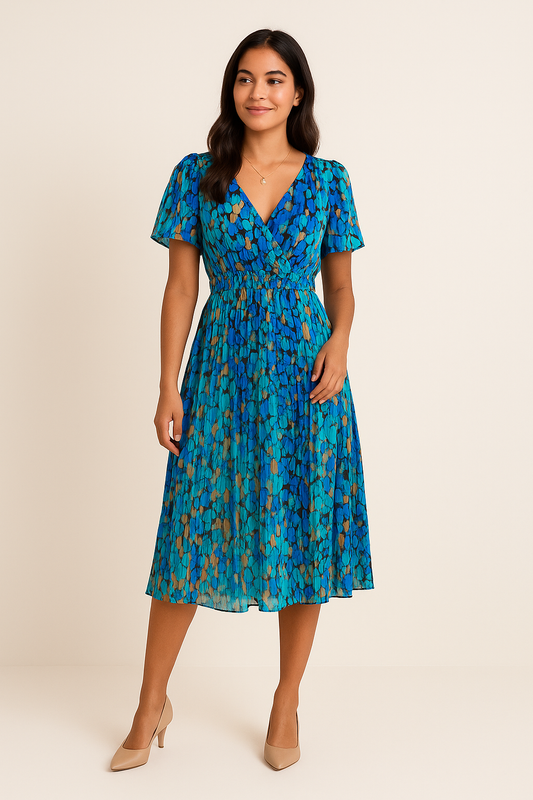 WILHELM | Atmungsaktives Damen Wickelkleid mit Blumenprint