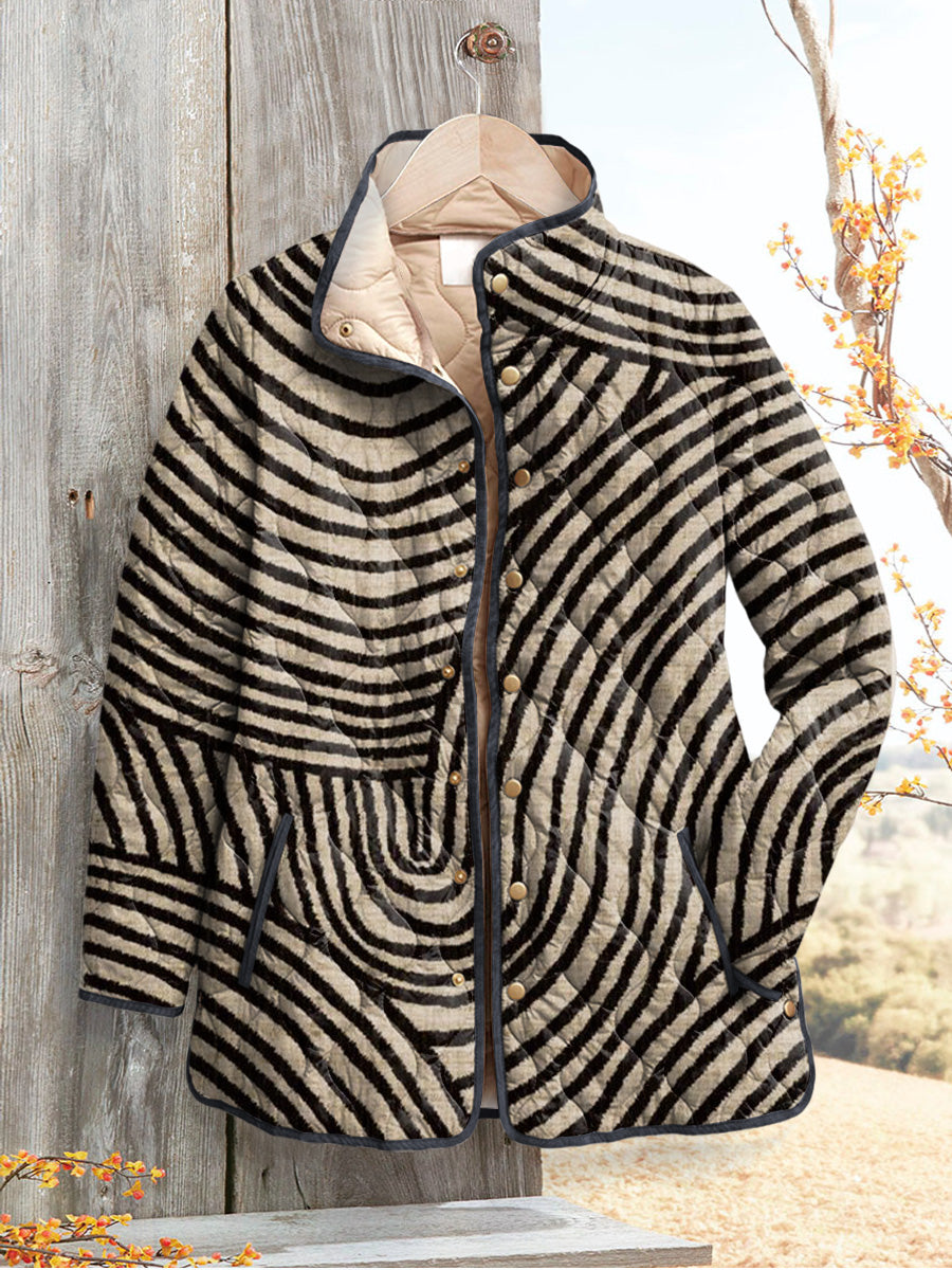 Damen Retro Jacke Regular Fit Lila Weich Warm Elegant Alltag Freizeit Übergangsjacke