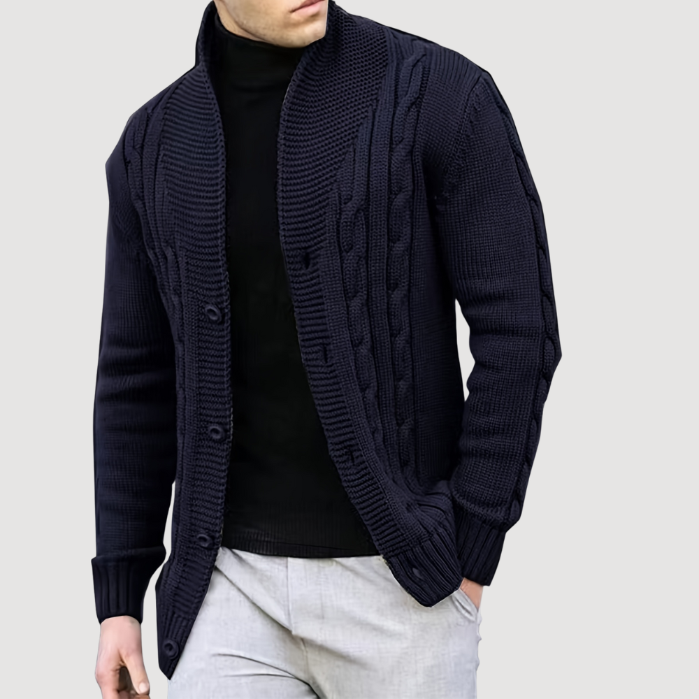 Herren Strick-Cardigan einfarbig offen lässig modern langarm Freizeitjacke leicht