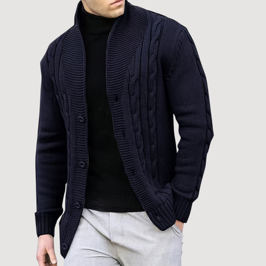 Herren Strick-Cardigan einfarbig offen lässig modern langarm Freizeitjacke leicht