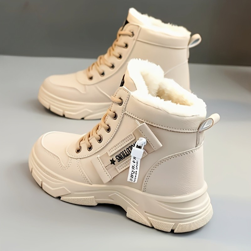 Damen Winterstiefel Schnürung Reißverschluss rutschfest gefüttert solide bequem