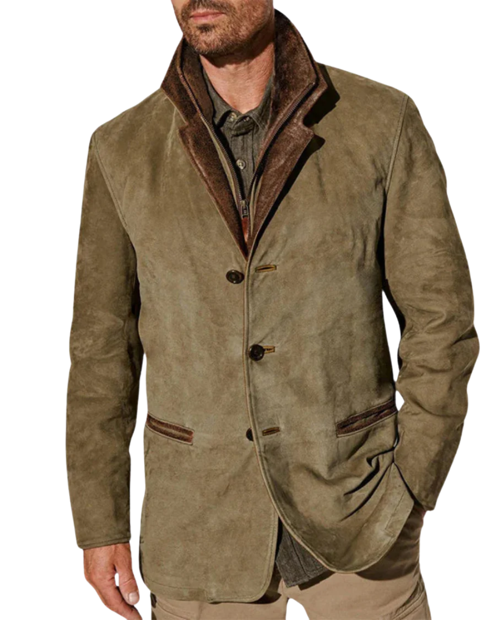 Herren Vintage Jacke Regular Fit Retro Klassisch Leicht Alltag Freizeit Übergangsjacke