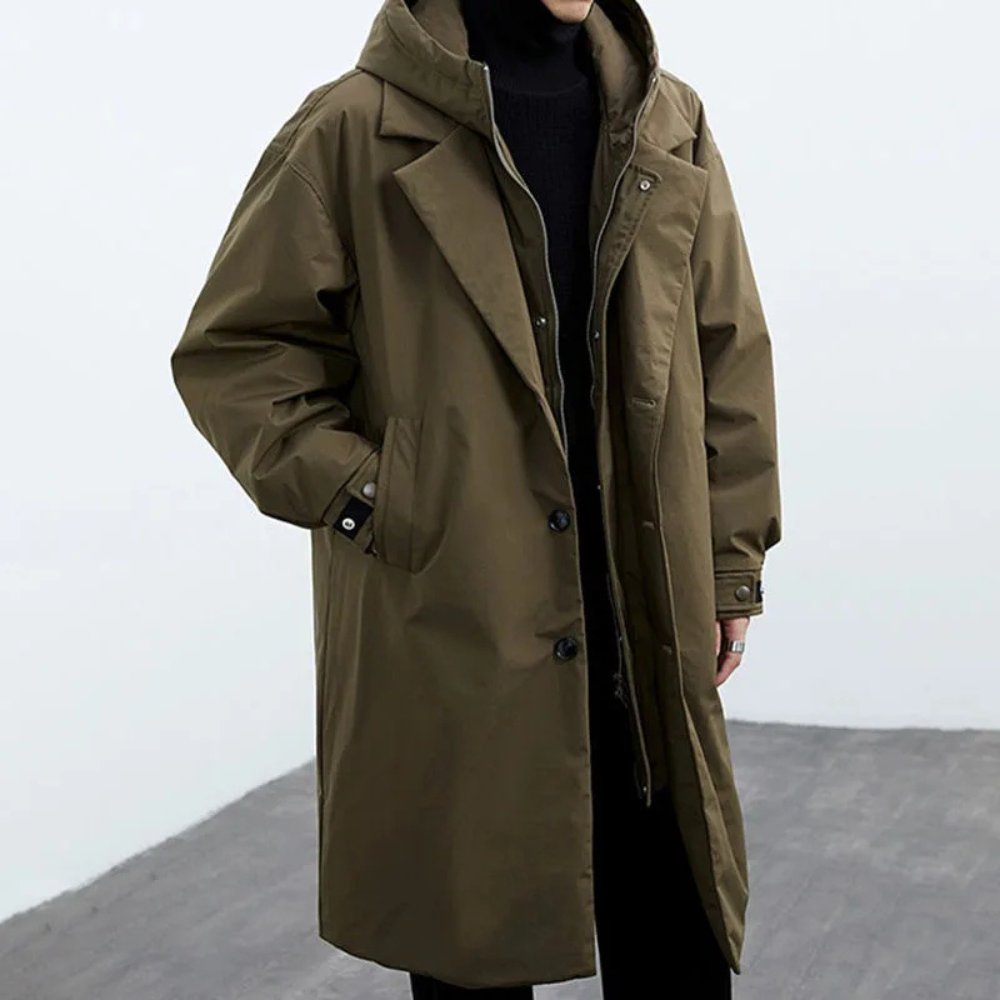 Herren Outdoor Jacke wasserdicht winddicht Kapuze Reißverschlusstaschen Alltagsjacke