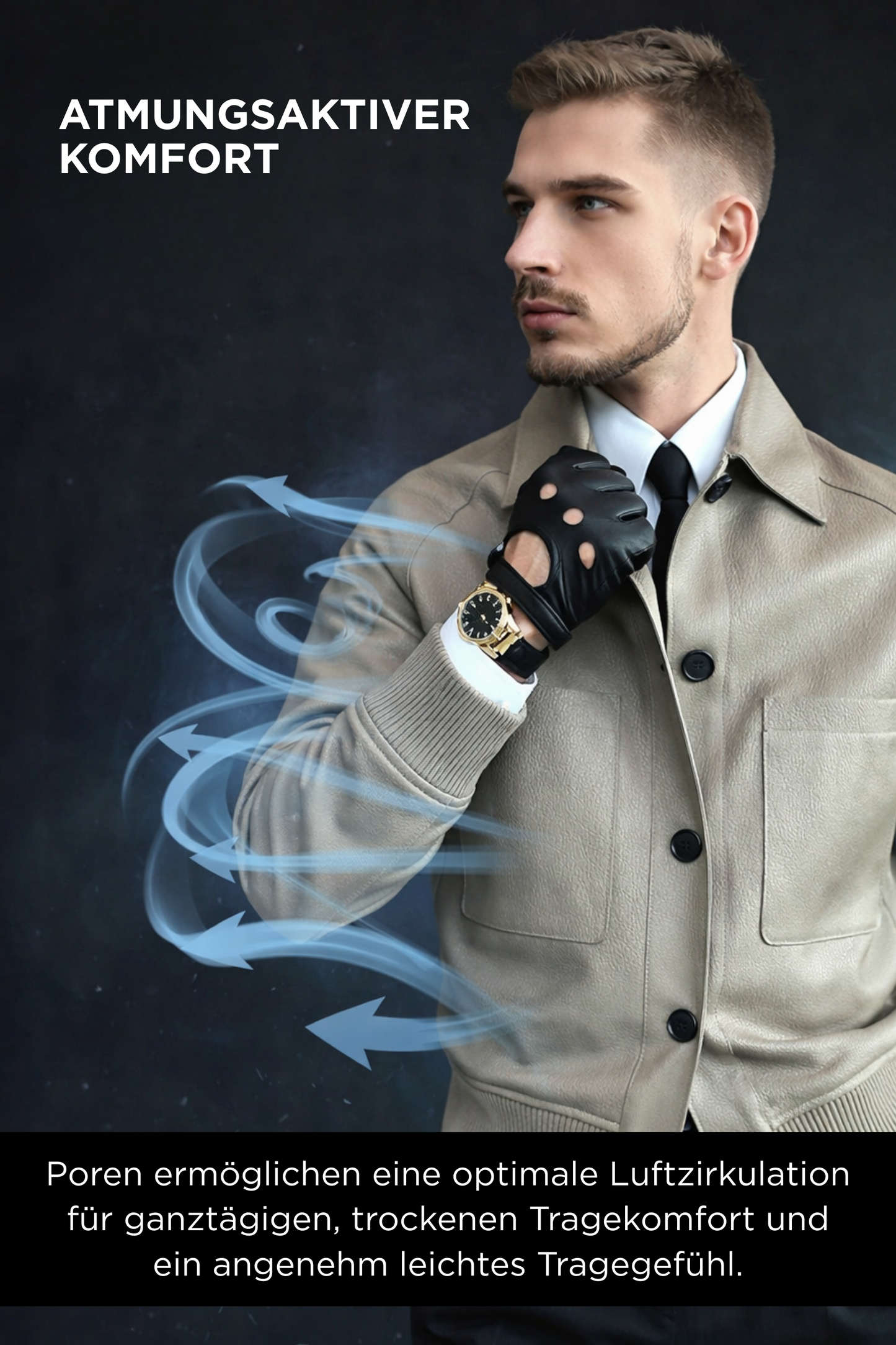 Herren Kunstlederjacke Regular Fit Klassischer Kragen Einreihig Warm Gefüttert Casual Elegant Freizeit