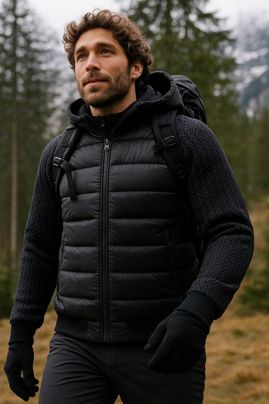 Herren Winterjacke Slim Fit Winddicht Wasserabweisend Leicht Kapuze Outdoor Warm Funktionsjacke
