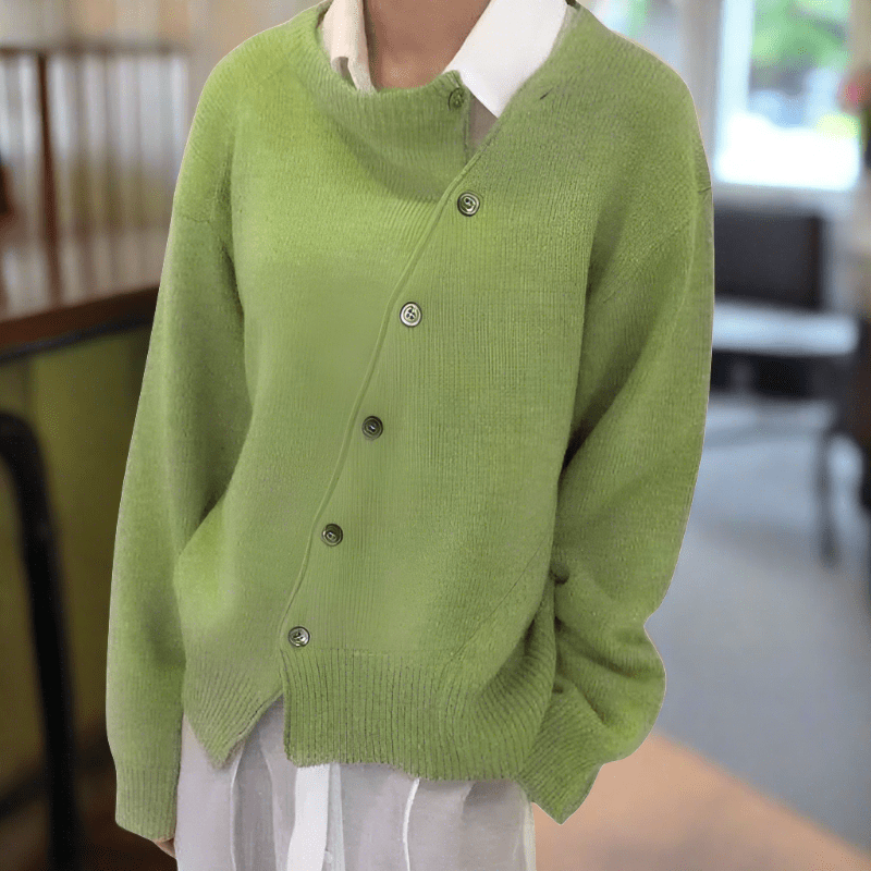 Damen Strickjacke Knopfleiste leicht locker weiche atmungsaktive bequeme Passform