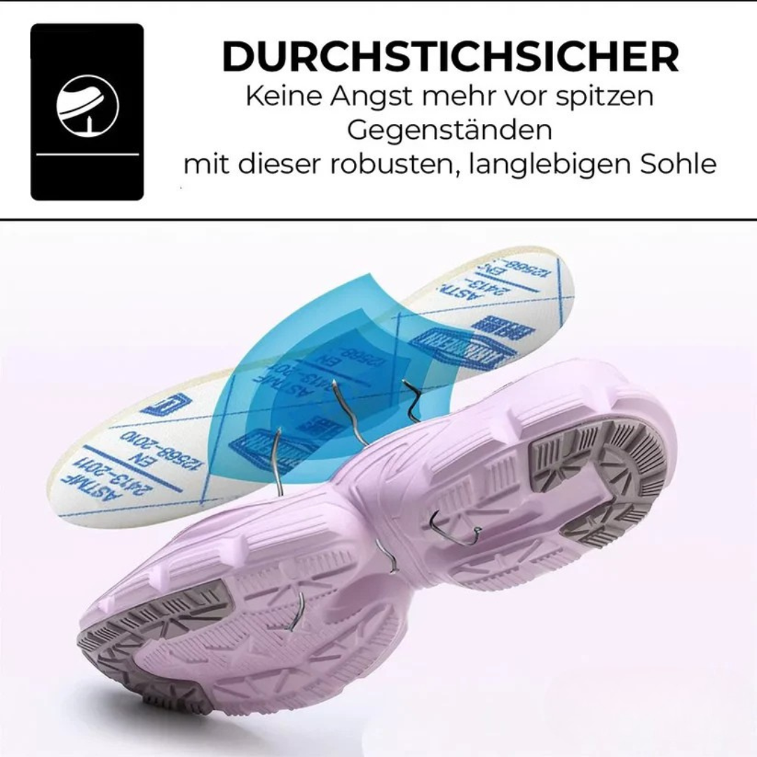 Damen Sicherheitsschuhe schwarz Stahlkappe atmungsaktiv durchtrittsicher rutschhemmend