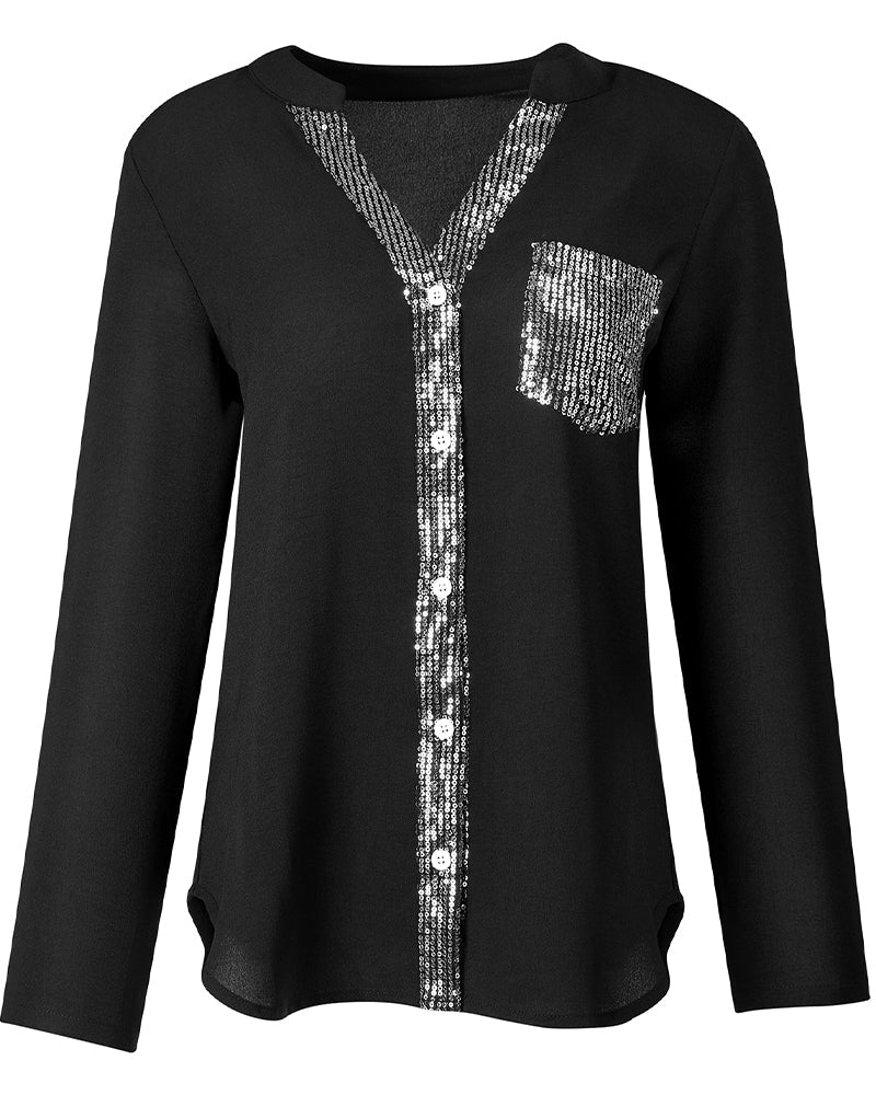 Anne | Casual Top mit Pailletten-Details