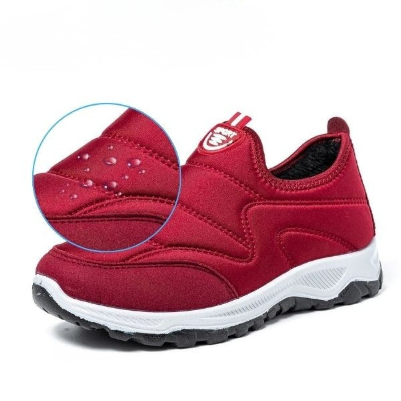 Damen Winter Sneaker gefüttert rutschfest wasserabweisend Slip-On elastisch leicht Outdoor