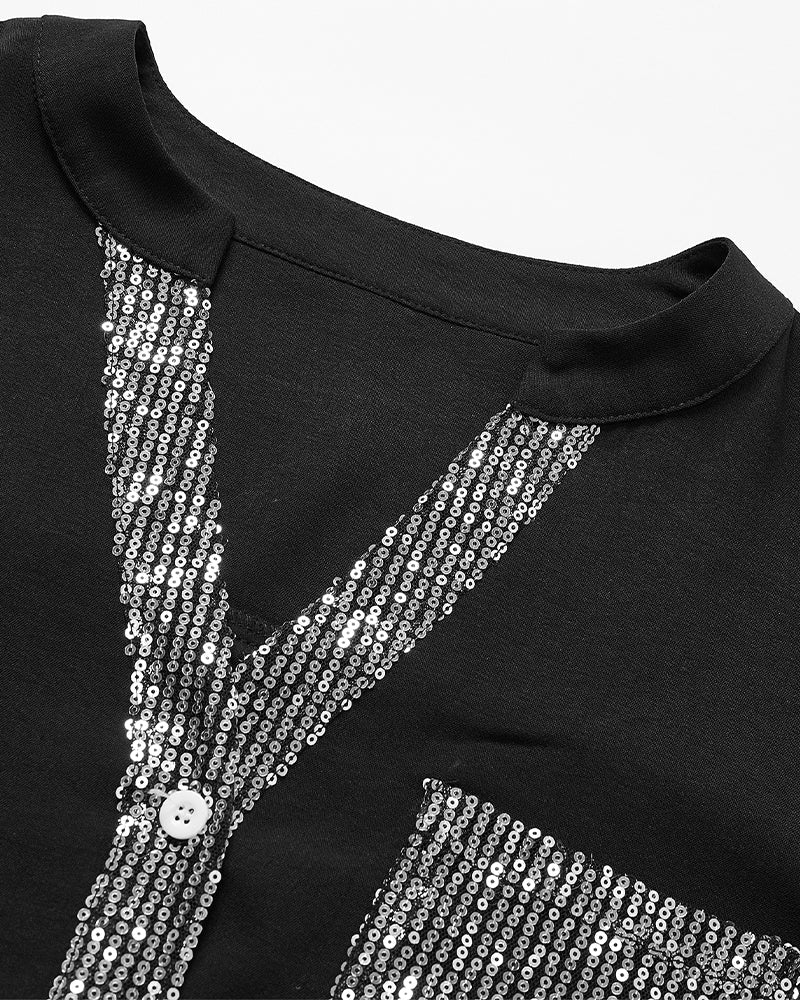 Anne | Casual Top mit Pailletten-Details