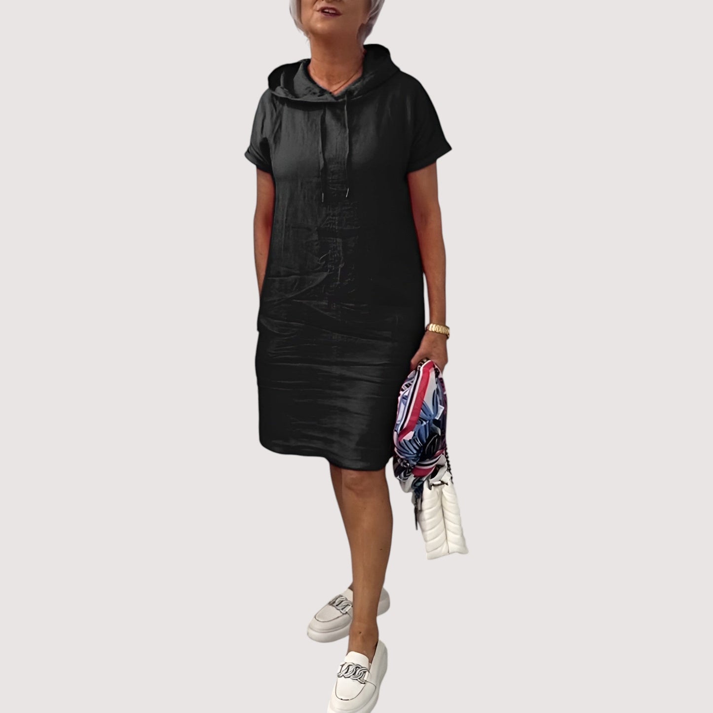 Damen Kapuzenkleid bequem lässig locker vielseitig