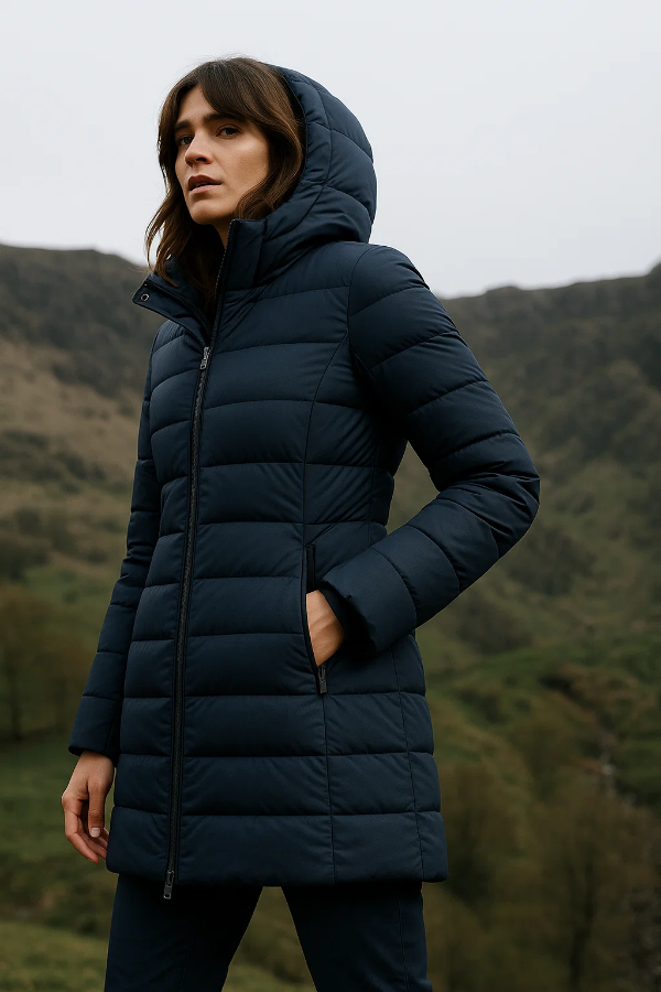 Damen Steppjacke Tailliert Leicht Hüftlang Winddicht Wasserabweisend Warm Casual