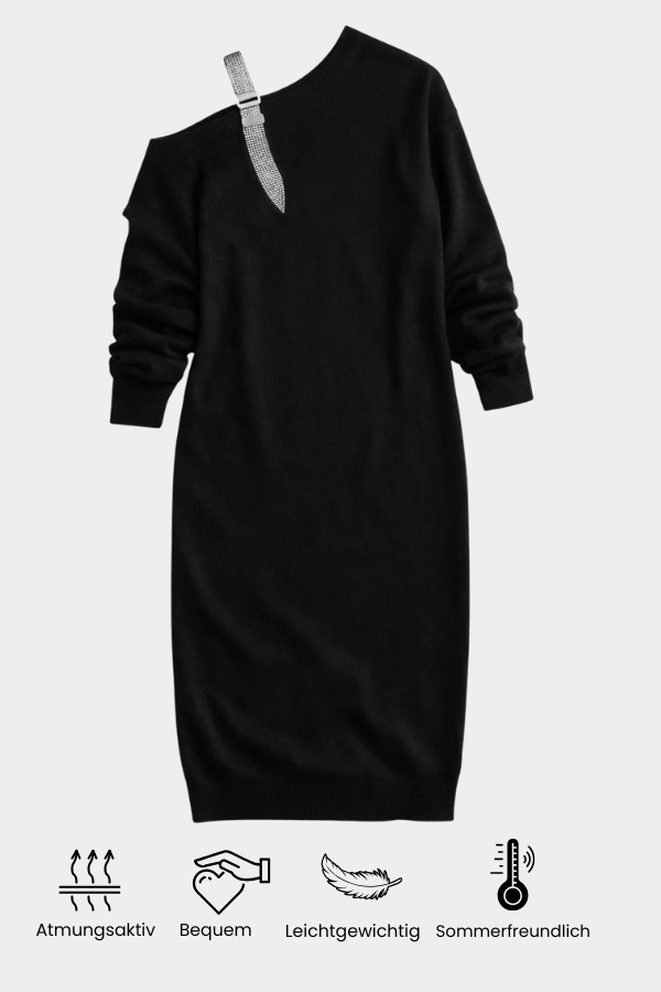 Damen Kleid gemustert locker Passform fließend bequem vielseitig Freizeit