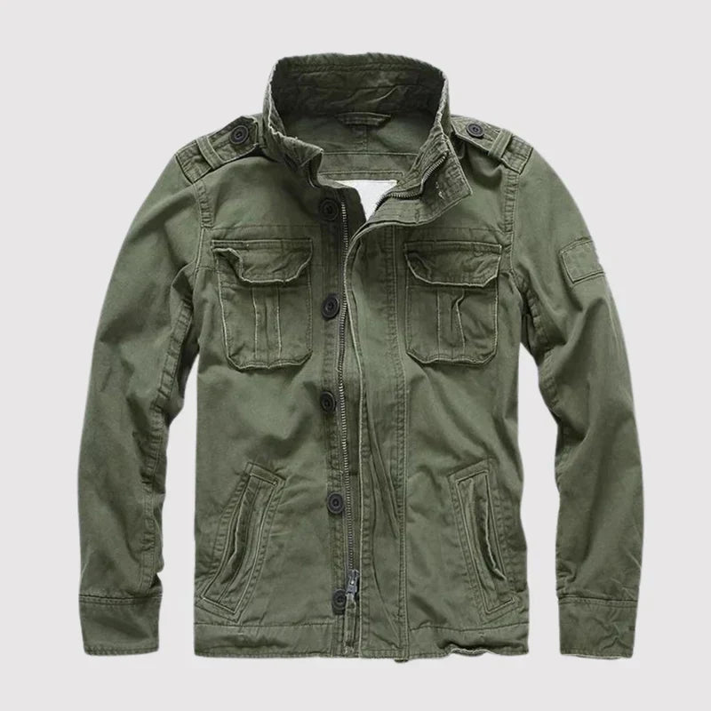 Herren Jeansjacke Regular Fit Denim Militärstil Mehrere Taschen Robust Alltag Streetwear Vintage