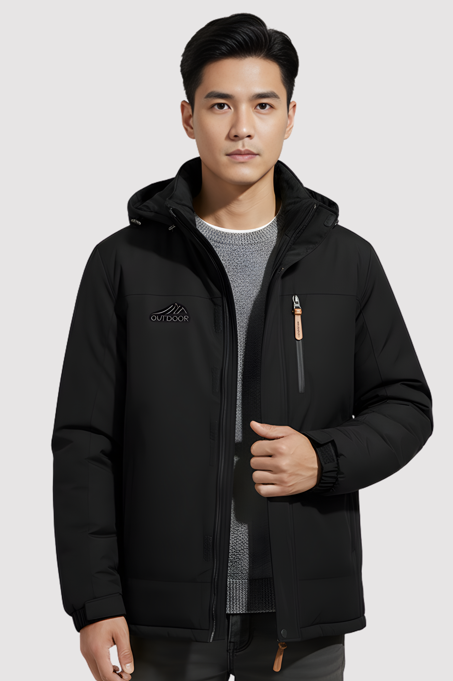 Herren Wintermantel Thermo Regular Fit Fleece gefüttert Wasserdicht Winddicht Kapuze abnehmbar