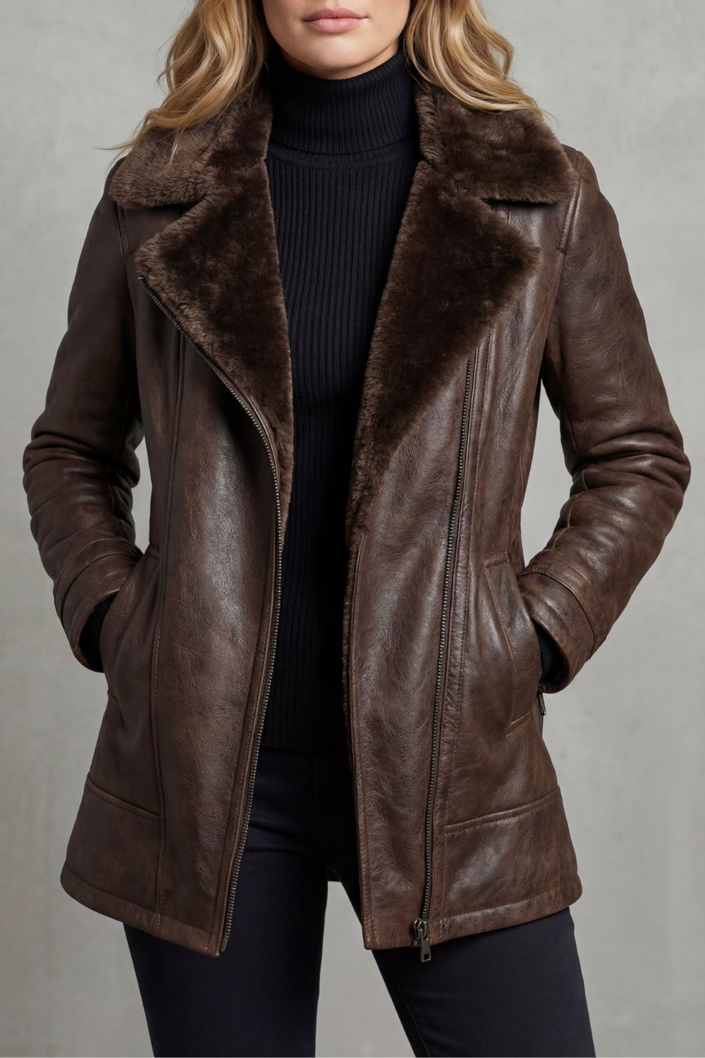 Damen Leder Jacke