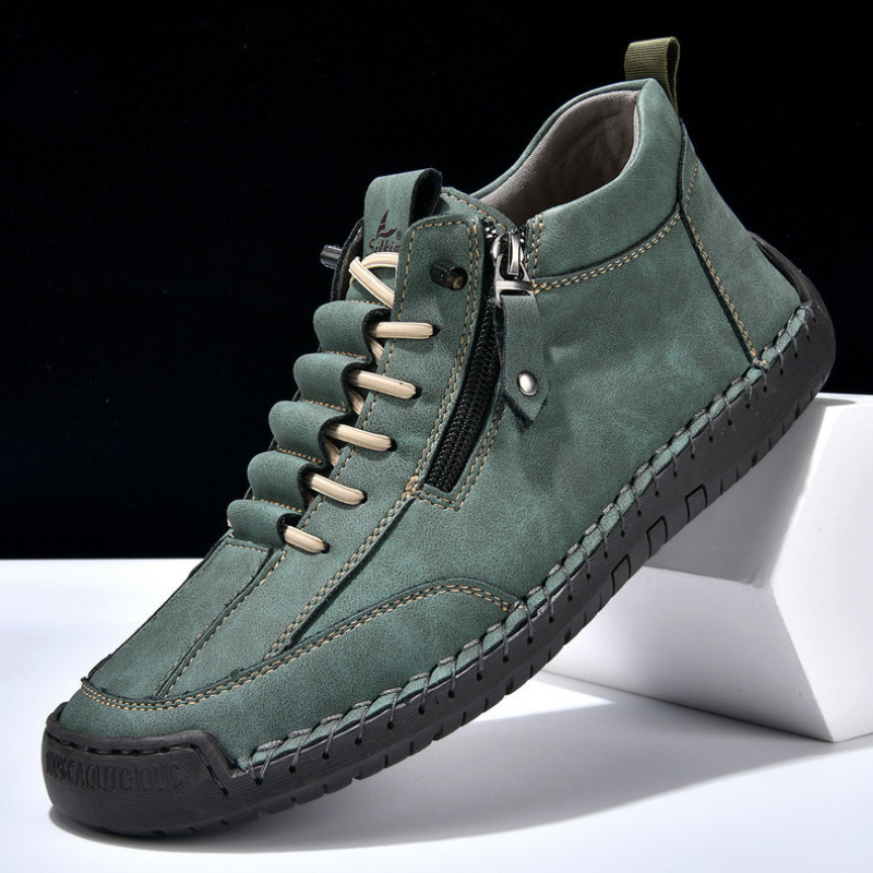 Herren Schuhe Nubukleder seitlicher Reißverschluss gepolstert rutschfeste Gummisohle flexibel Alltag