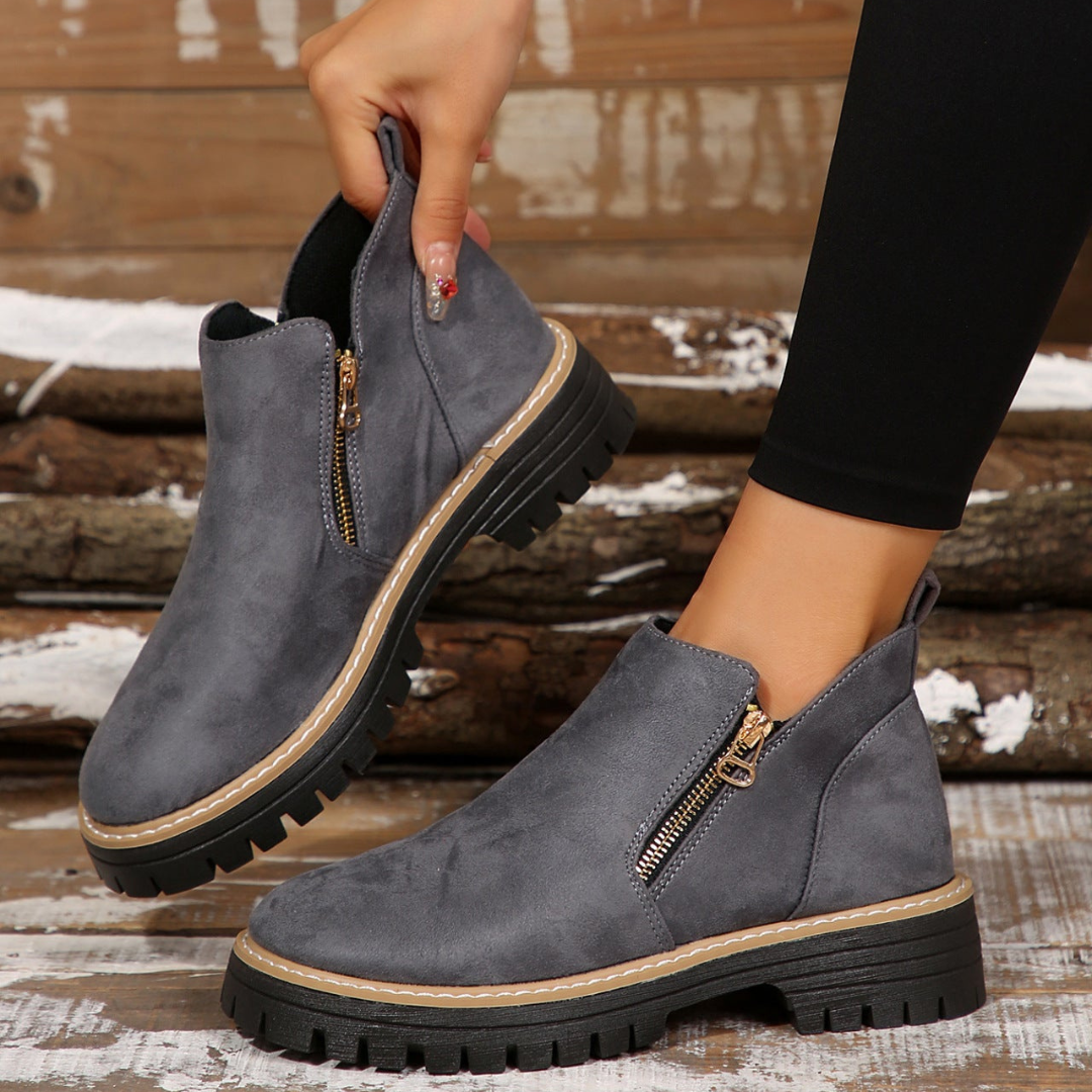 Damenstiefel Reißverschluss-Außensohle ist rutschfest und bequem im Chelsea-Stil