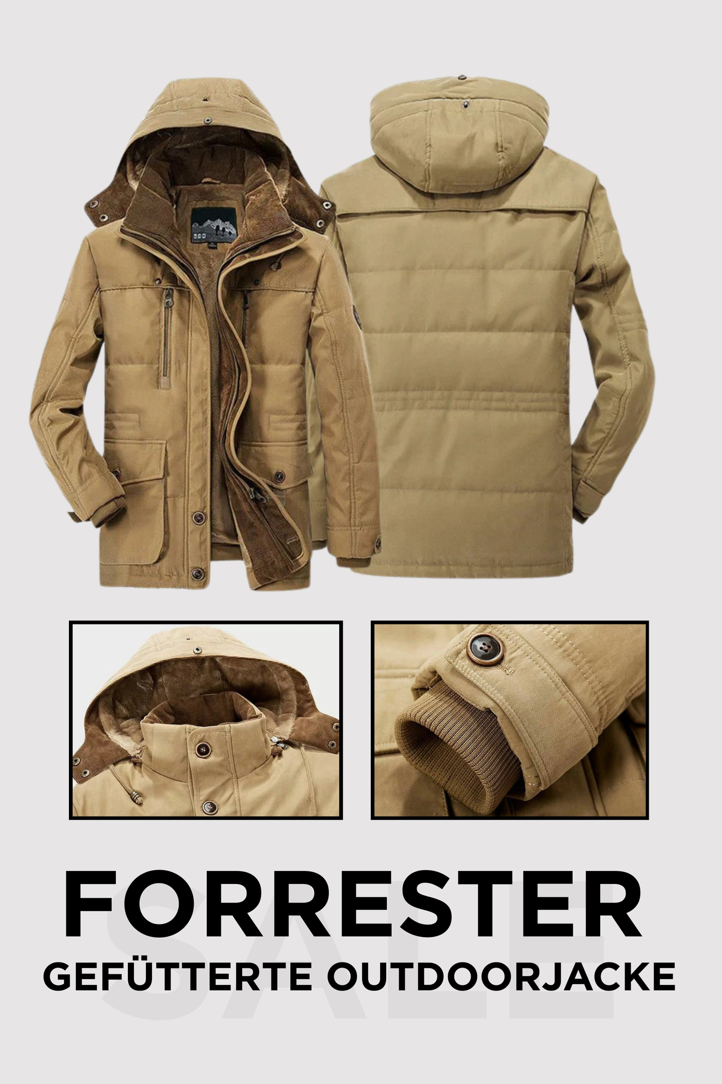 Herren Winterjacke Regular Fit Warm Gefüttert Winddicht Wetterfest Reißverschluss Freizeit Outdoor