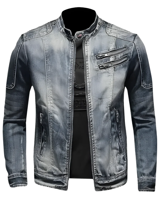 Herren Jeansjacke Denim 100% Baumwolle Regular Fit Button-Up Klassisch Freizeit Layering