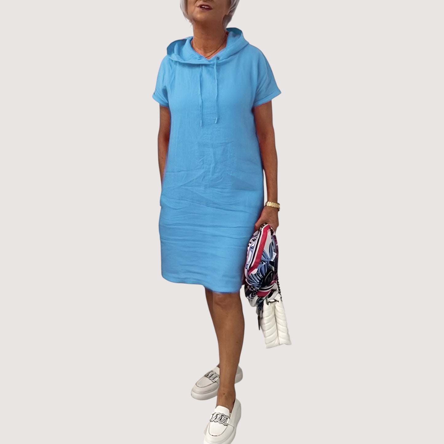 Damen Kapuzenkleid bequem lässig locker vielseitig