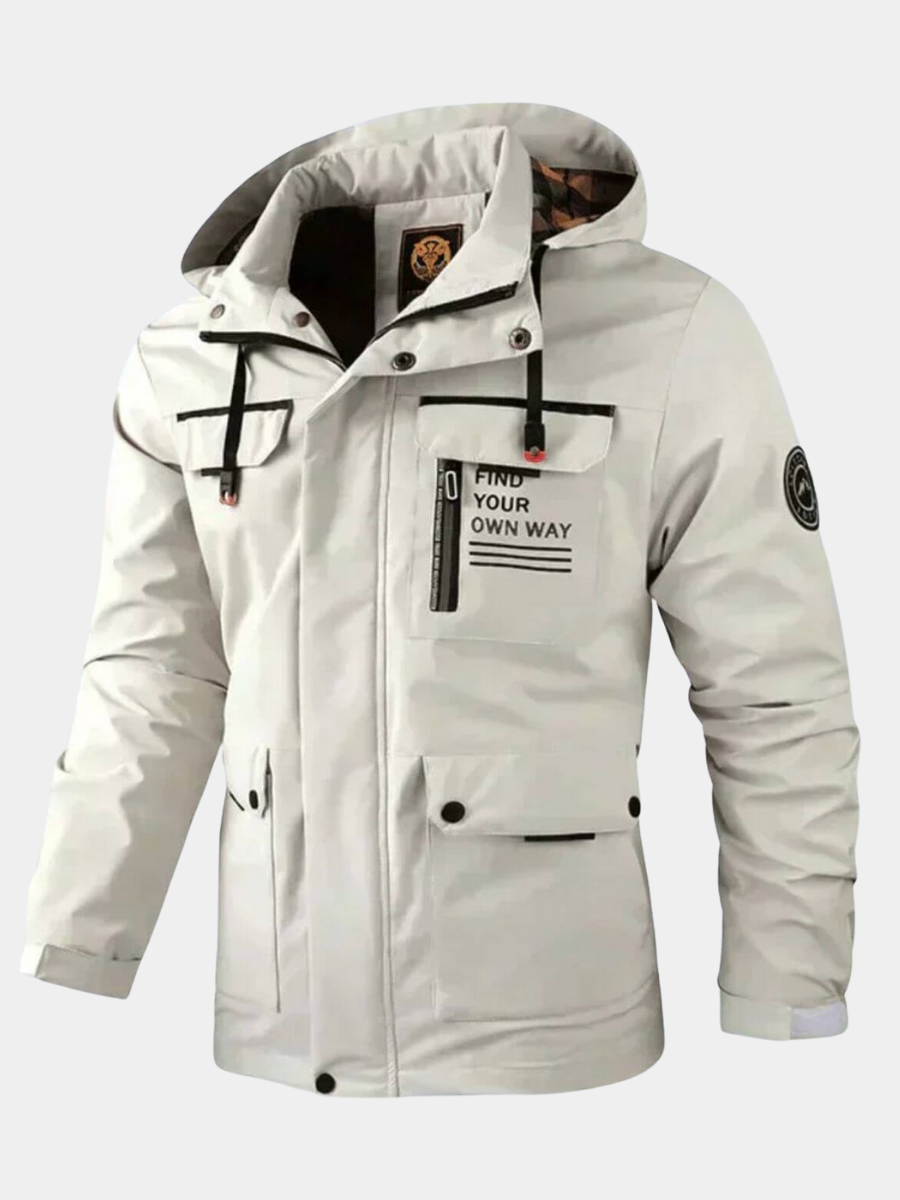 Herren Winterjacke Regular Fit Winddicht Wasserdicht Gefüttert Kapuze Funktional Alltag Outdoor
