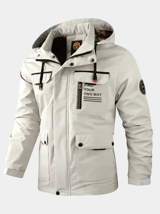 Herren Winterjacke Regular Fit Winddicht Wasserdicht Gefüttert Kapuze Funktional Alltag Outdoor