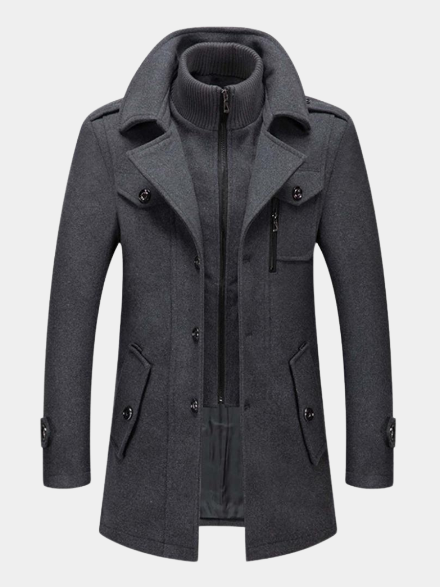 Herren Mantel Regular Fit Lang Winter Warm Elegant Casual Business Zeitlos Outdoor Alltag