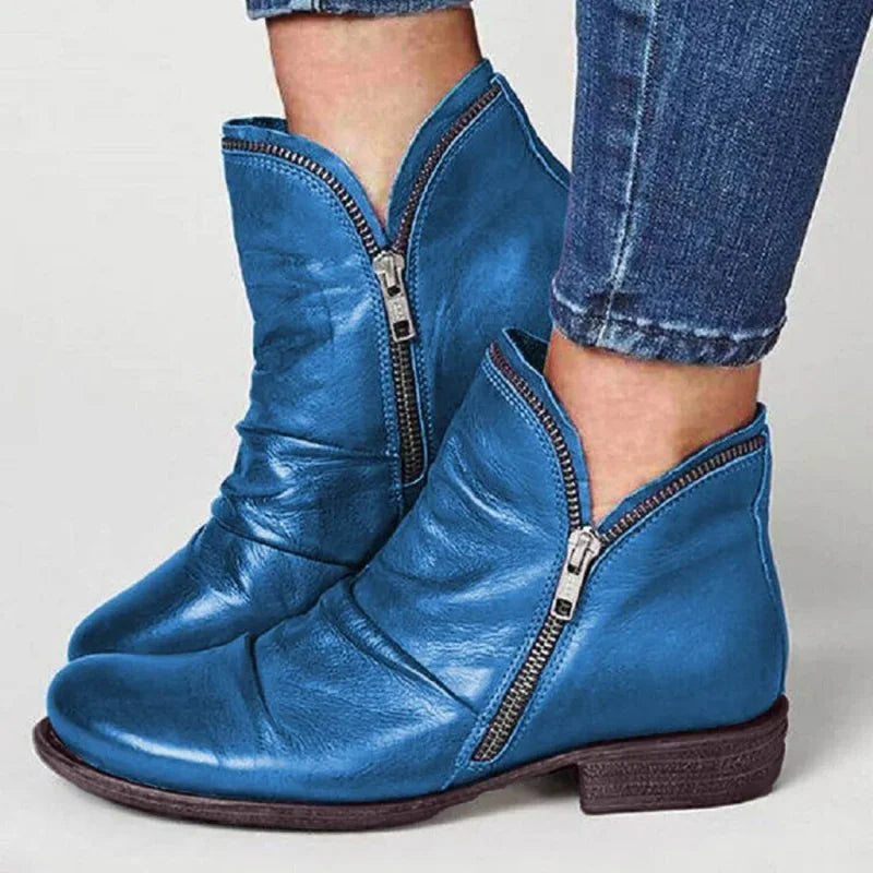 Damen Stiefeletten orthopädischer Reißverschluss rutschfest flexibel, bequem