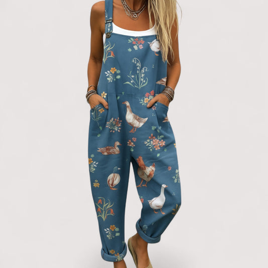 Damen Jumpsuit weit geschnitten, lockere Passform, fließend, bequem