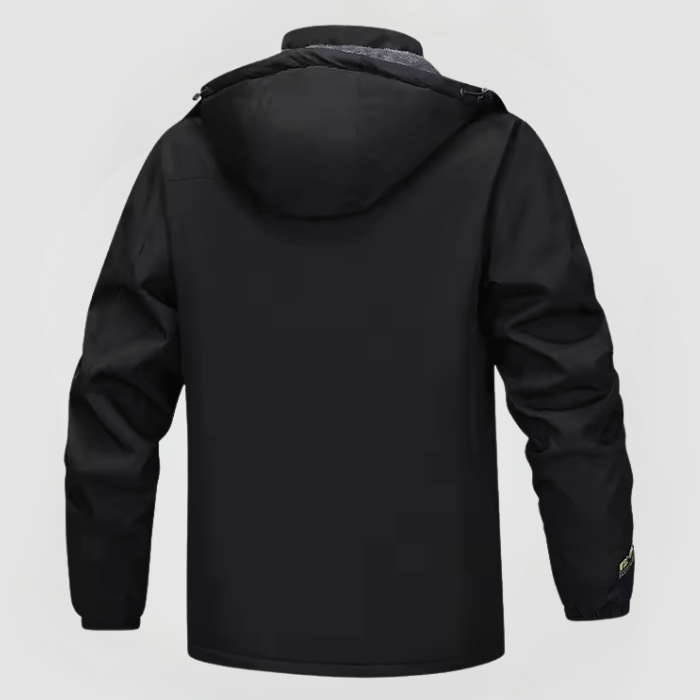 Herren Jacke Langarm Wasserdicht Fleece-Futter Kapuze Reißverschluss Regular Fit Outdoor Freizeit Winter