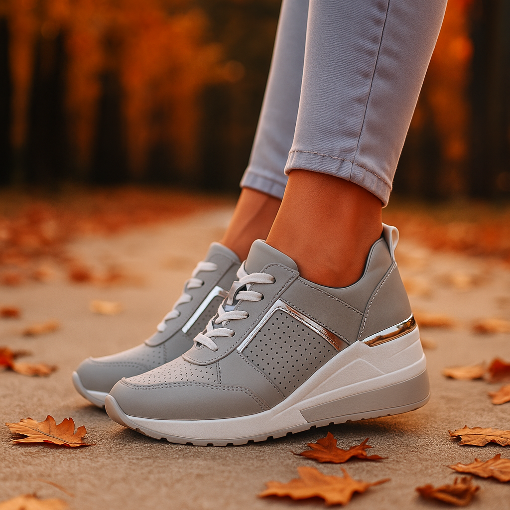 Damen Sneakers Schnürung atmungsaktiv rutschfest leicht bequem