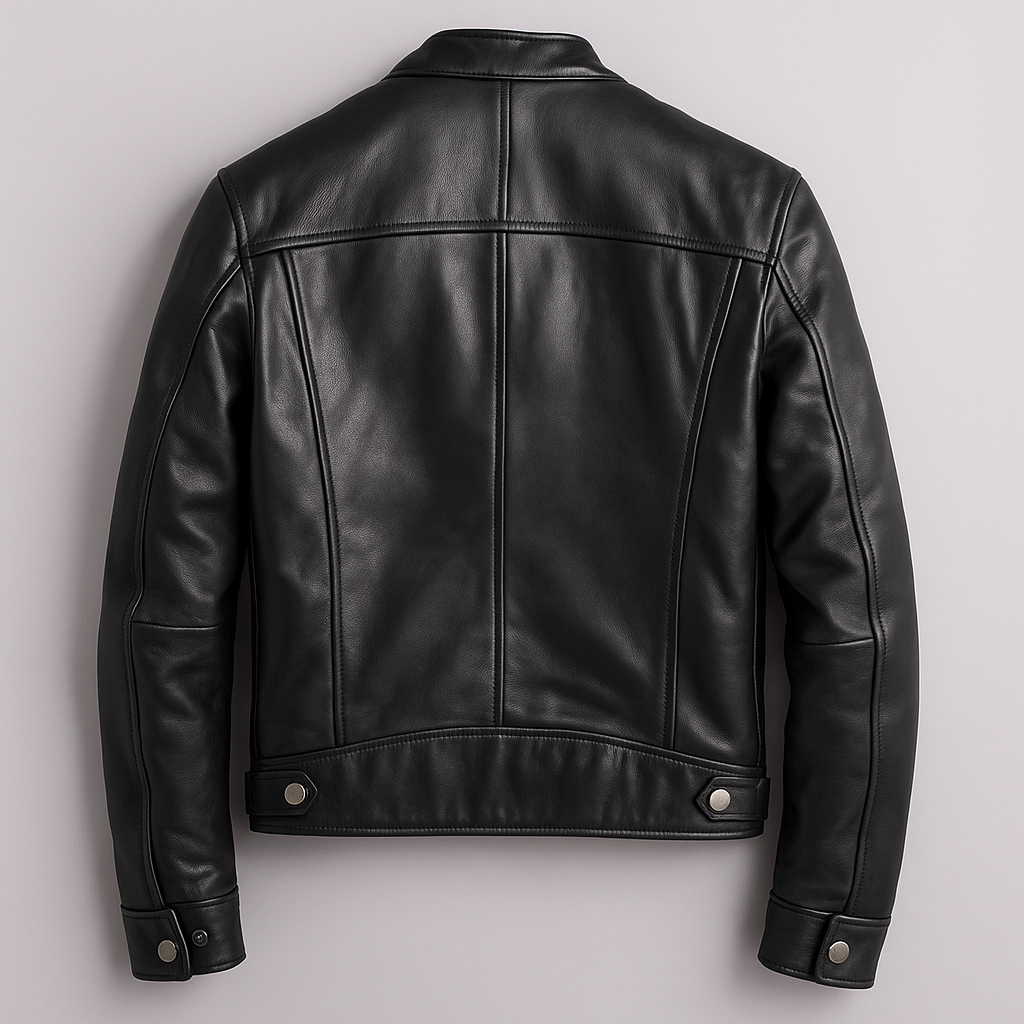 Herren Lederjacke Vintage Look leichter atmungsaktiver Reißverschluss mehrere Taschen
