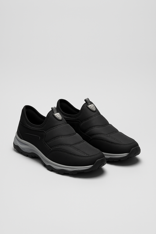Damen Winter Sneaker gefüttert rutschfest wasserabweisend Slip-On elastisch leicht Outdoor