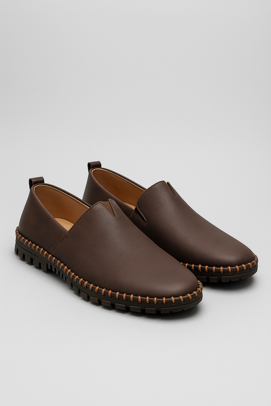 Herren Slipper Leder elegant klassisch bequem Slip-On Business Casual Schuhe