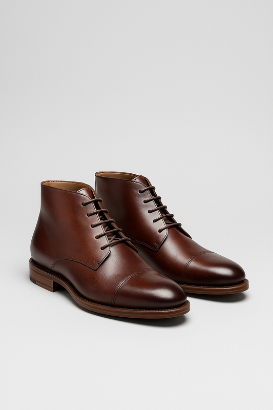 Herren Stiefel Leder elegant rutschfest Zuglasche bequem klassisch Alltag Business Casual