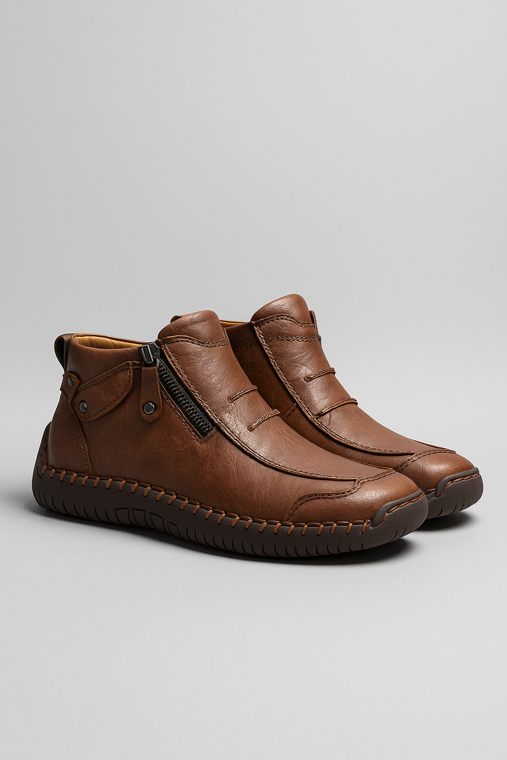 Herren Lederschuhe orthopädisch bequem atmungsaktiv breit stabil