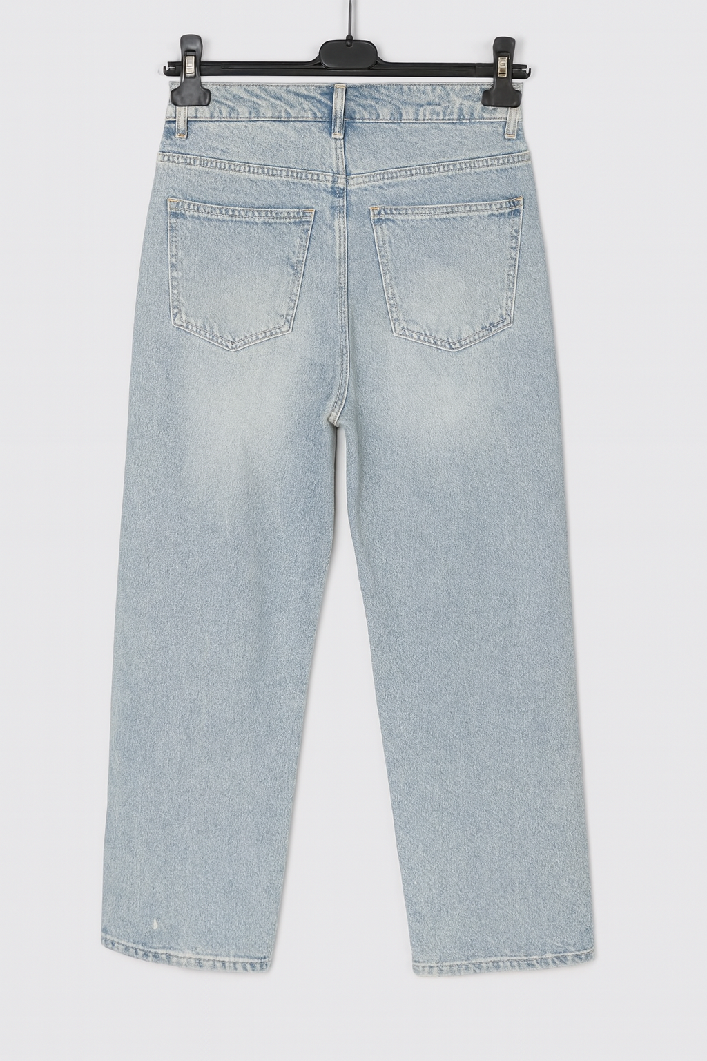 Damen Jeans Regular Fit Straight Leg High Waist Glitzer Herz Patchwork Casual Chic Trend Denim