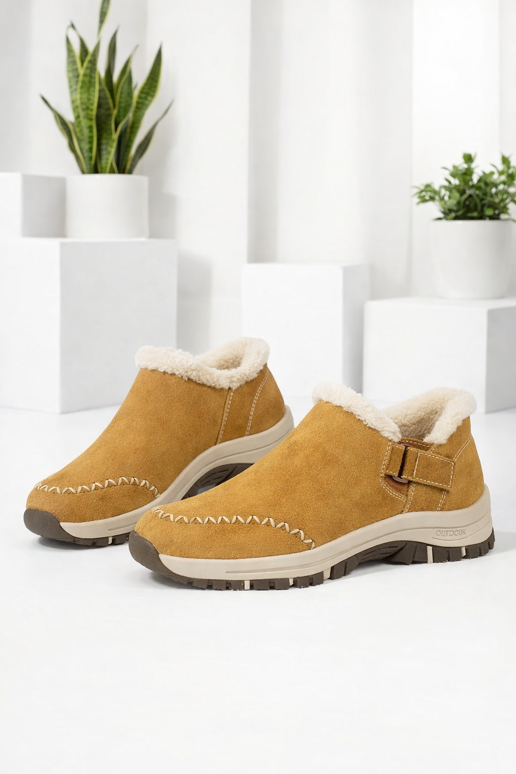 Damen Slip-On Schuhe gefüttert Anti-Rutsch leicht bequem warm