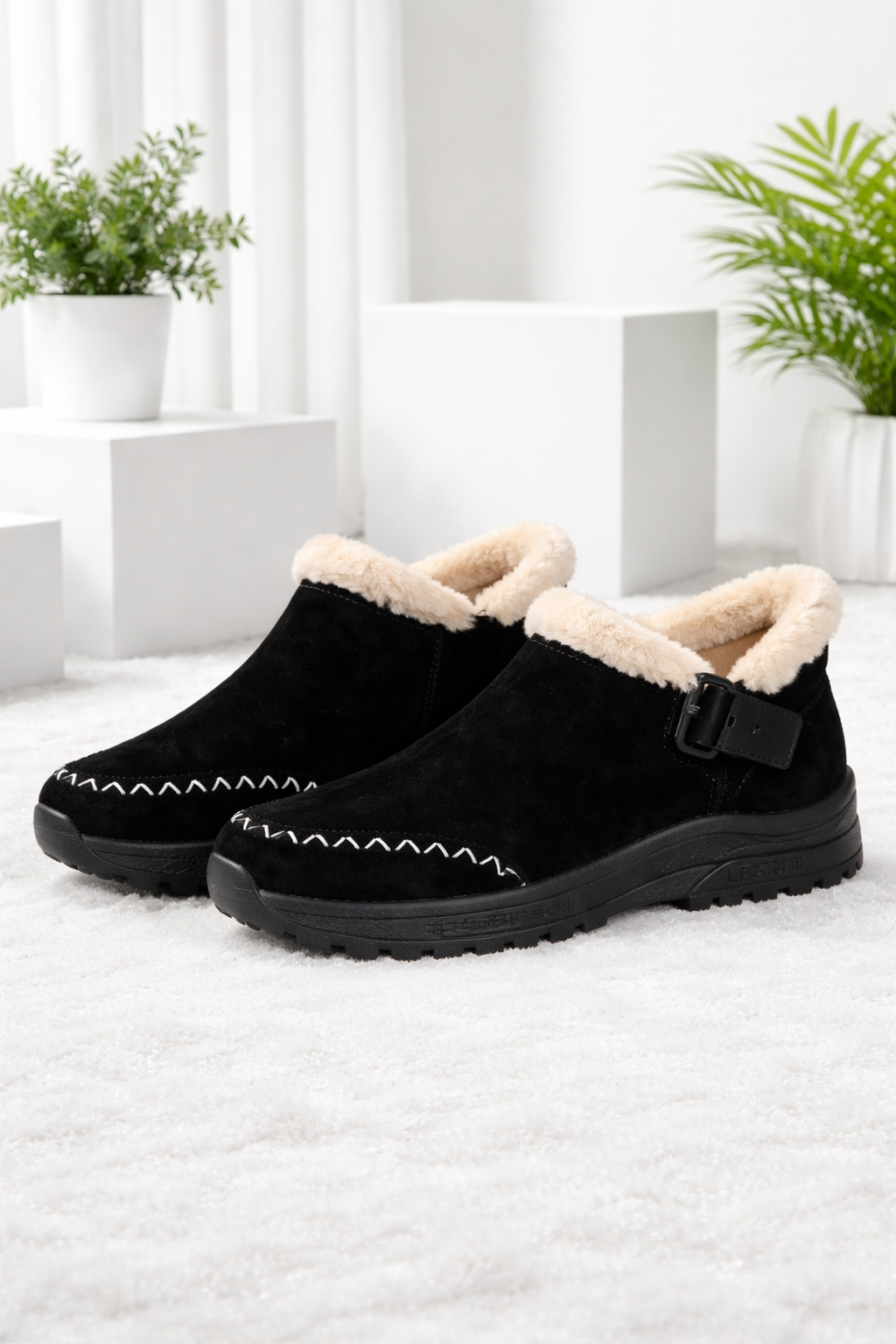 Damen Slip-On Schuhe gefüttert Anti-Rutsch leicht bequem warm