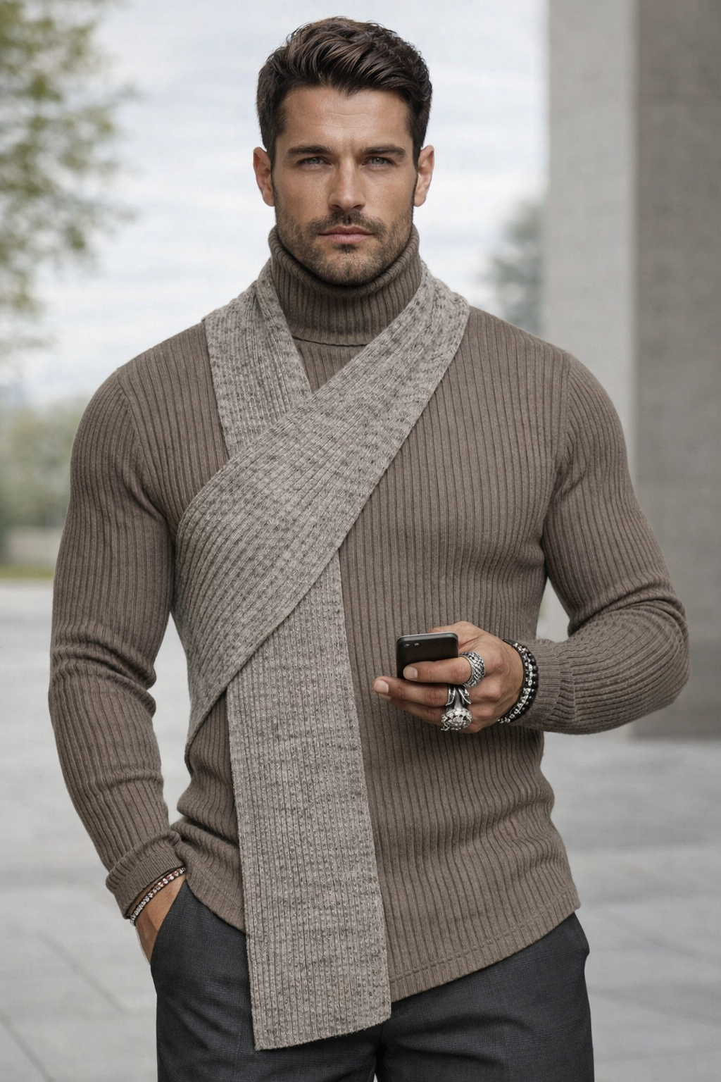 Damen Strickpullover Rollkragenpullover elastische Langarm bequem modern