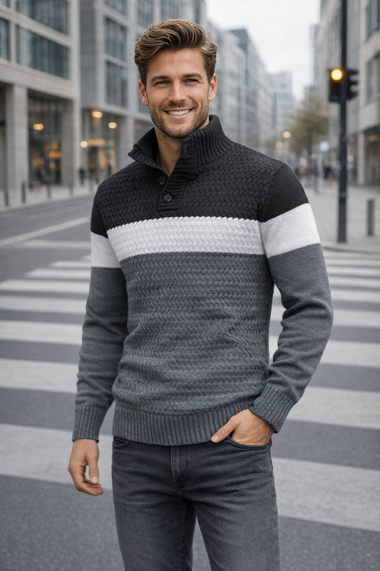Damen Top Stehkragen Langarm elegant einfach vielseitig