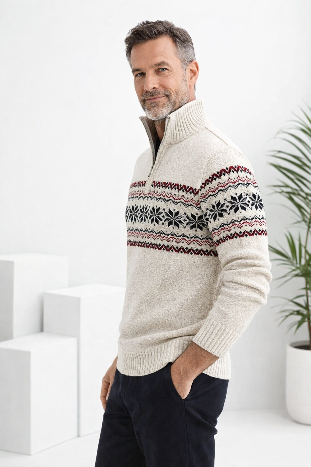 Herren Winterpullover Langarm klassisch atmungsaktiv bequem vielseitig