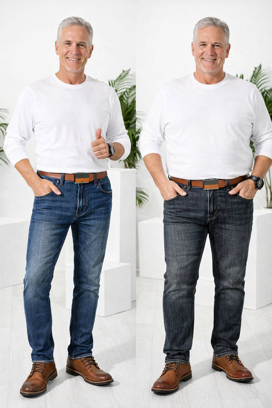 Herren Stretch Jeans konisch zulaufend flexible Passform bequemer Bund Alltag