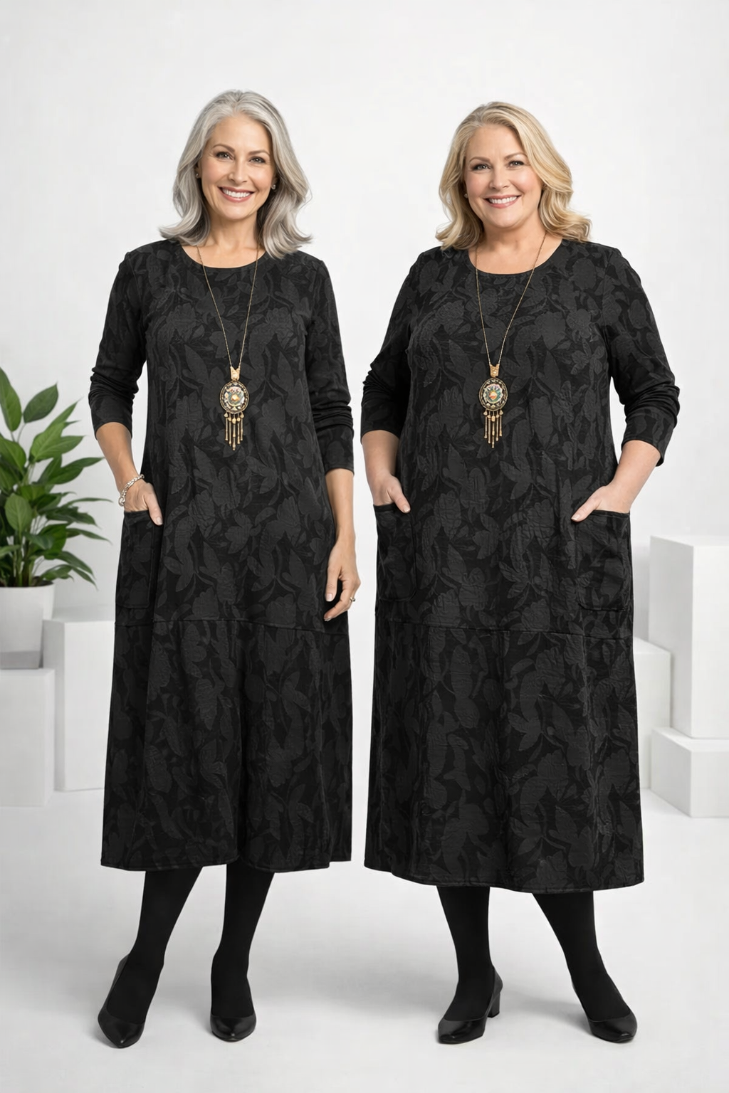 Damen Kleid langarm figurbetont reguläre Passform elegant vielseitig bequem